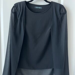 Marciano Elegant Black Chiffon Sleeve Blouse, Size 40 (US M)